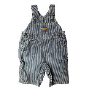Vintage Oshkosh B’gosh Overalls 3M Baby Bibs 90s Pinstripe White Blue Stripe VTG